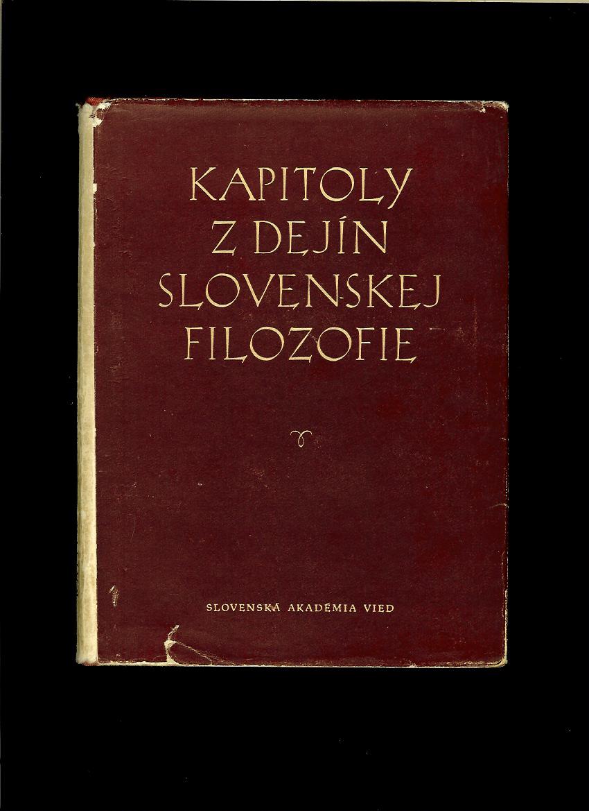 Teodor Münz, Igor Hrušovský a kol.: Kapitoly z dejín slovenskej filozofie /1957/