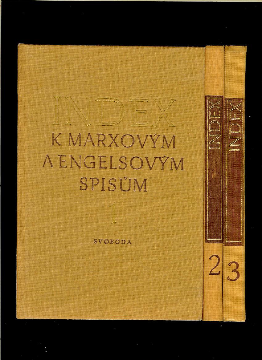 Index k Marxovým a Engelsovým spisům 1-3 /3 zväzky/
