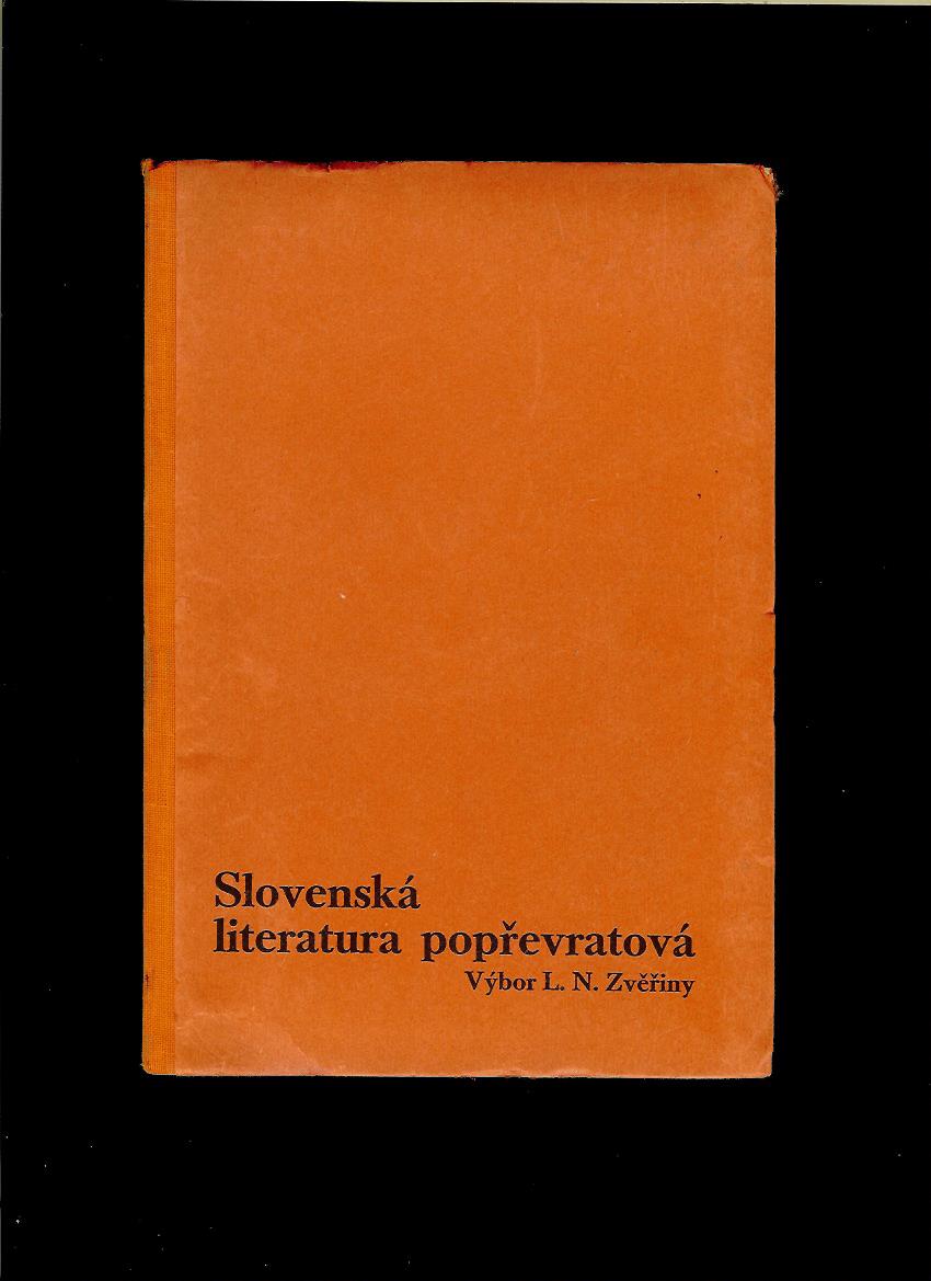 L. N. Zvěřina: Slovenská literatura popřevratová /1932/