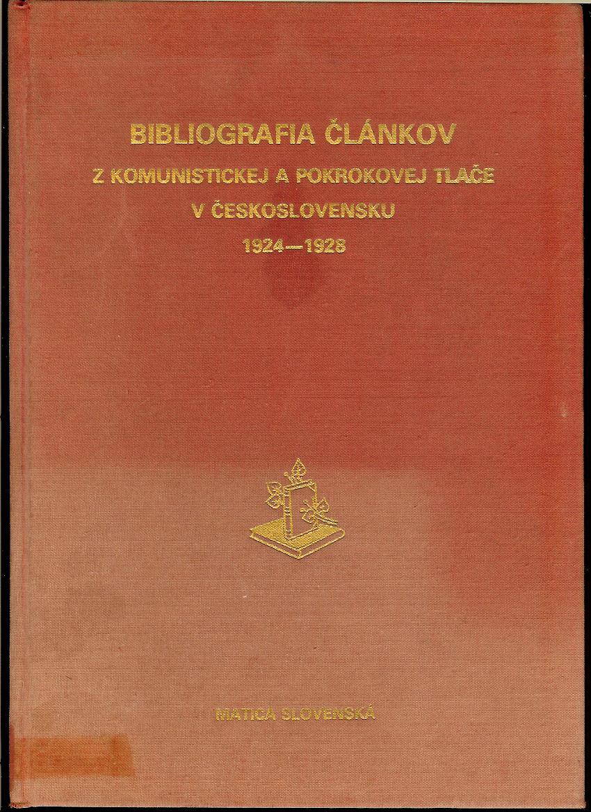 Bibliografia článkov z komunistickej tlače v Československu 1924-1928