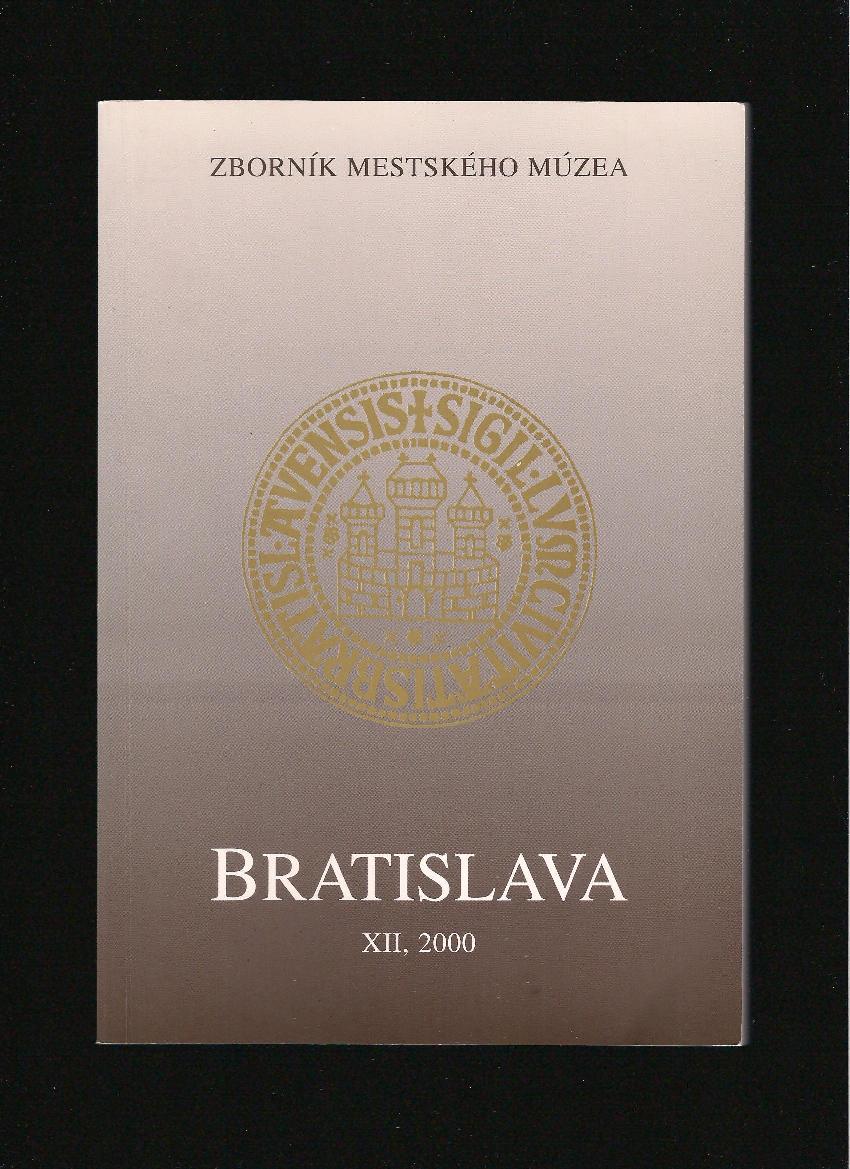 Zborník mestského múzea Bratislava /zv.XII, Ročenka 2000, podpis Ester Plicková/