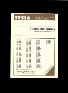 Technické zprávy. Pasivní elektronické součástky