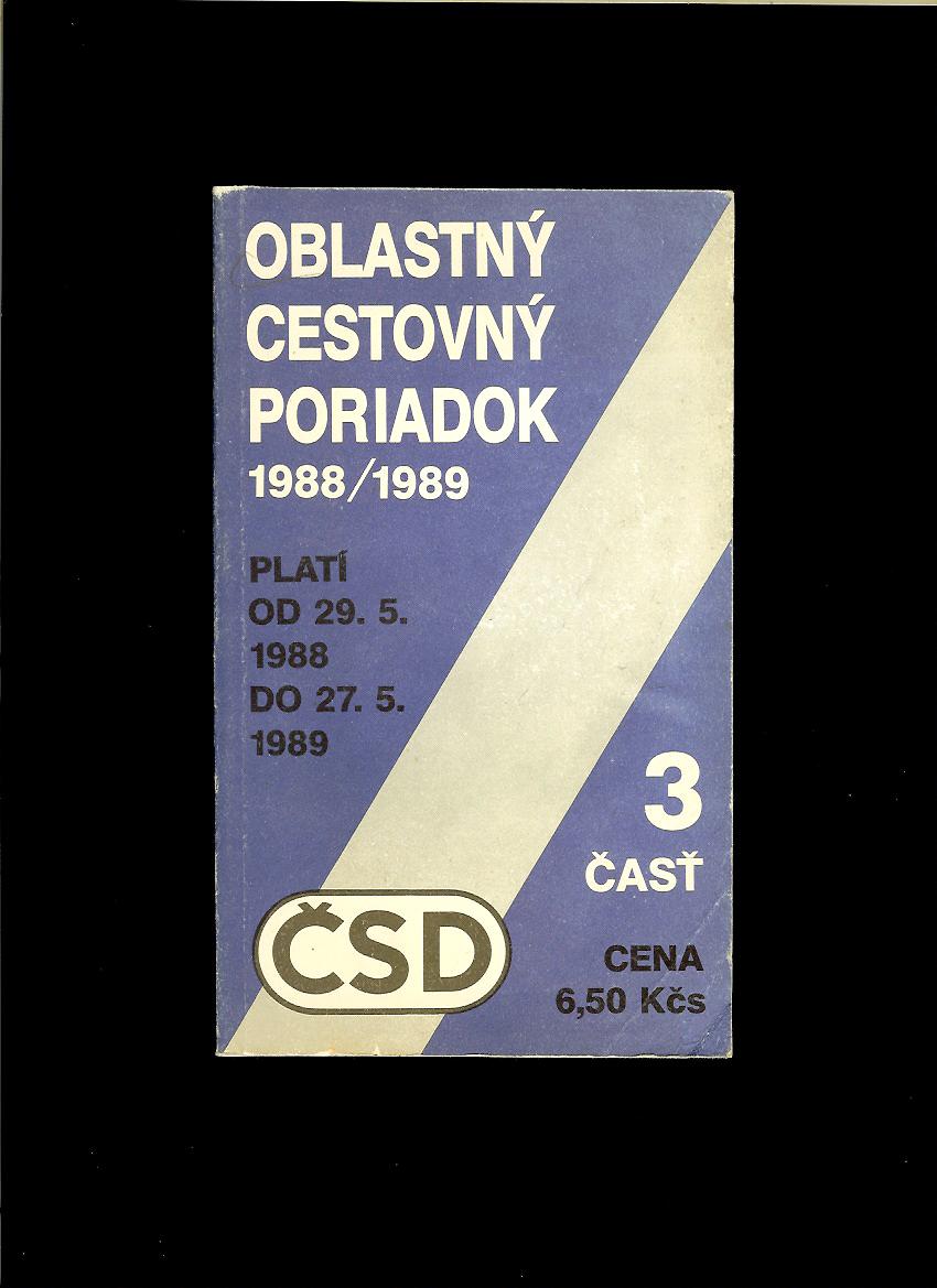 Oblastný cestovný poriadok 1988/1989