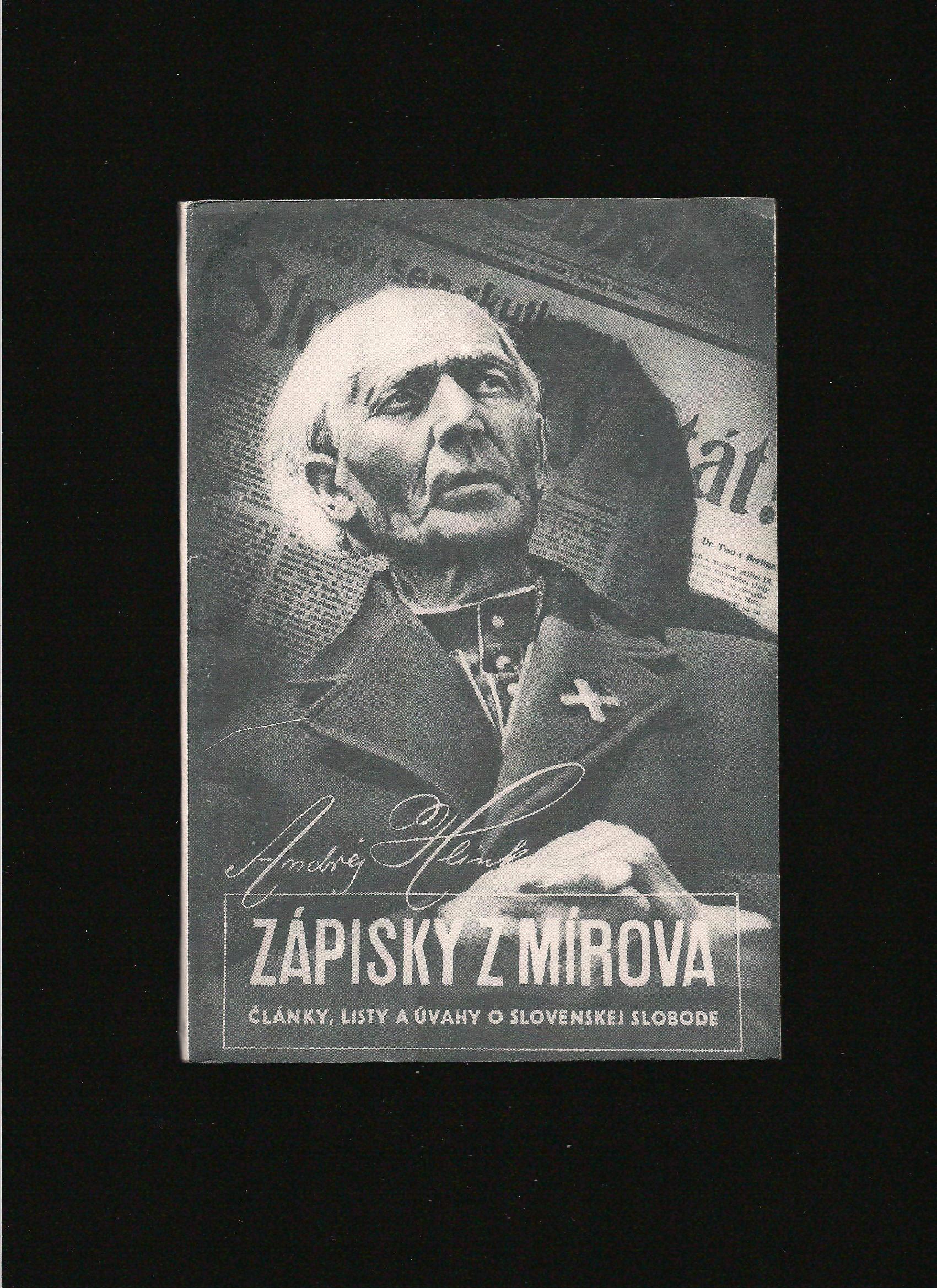 Andrej Hlinka: Zápisky z Mírova