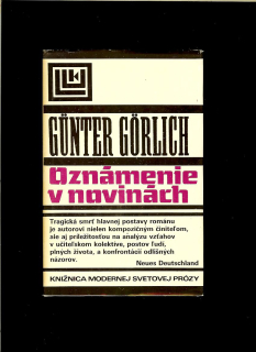 Günter Görlich: Oznámenie v novinách